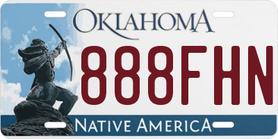 OK license plate 888FHN