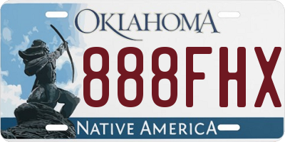 OK license plate 888FHX