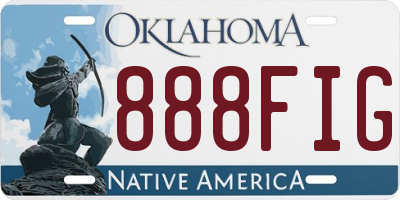 OK license plate 888FIG