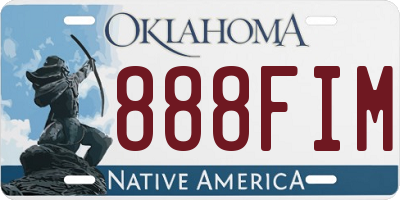 OK license plate 888FIM