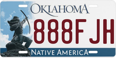 OK license plate 888FJH