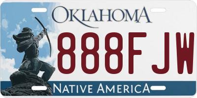 OK license plate 888FJW
