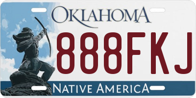 OK license plate 888FKJ
