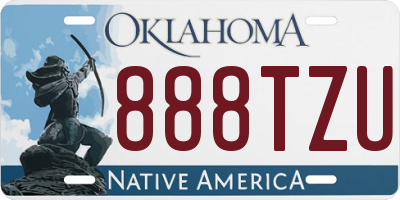 OK license plate 888TZU
