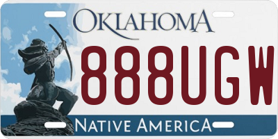 OK license plate 888UGW