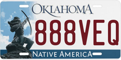 OK license plate 888VEQ