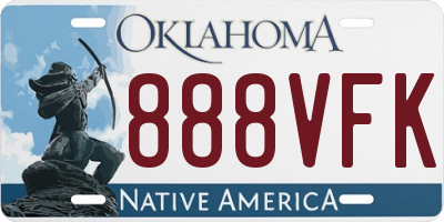 OK license plate 888VFK