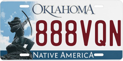 OK license plate 888VQN