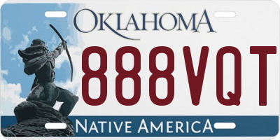 OK license plate 888VQT