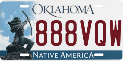OK license plate 888VQW