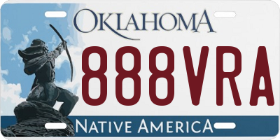 OK license plate 888VRA