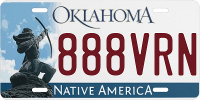 OK license plate 888VRN