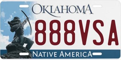 OK license plate 888VSA