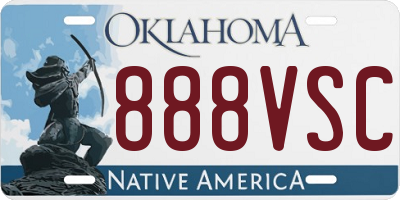 OK license plate 888VSC