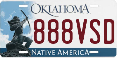 OK license plate 888VSD