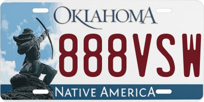 OK license plate 888VSW