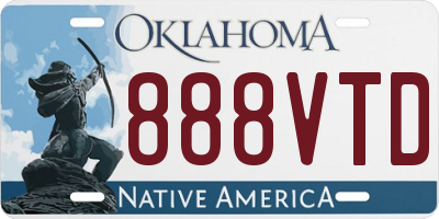 OK license plate 888VTD