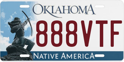 OK license plate 888VTF