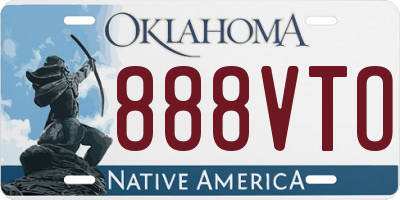 OK license plate 888VTO