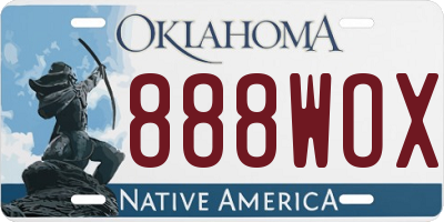 OK license plate 888WOX