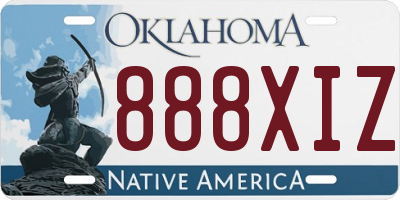 OK license plate 888XIZ