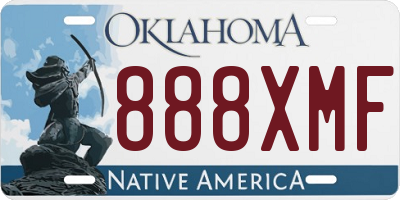 OK license plate 888XMF
