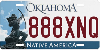 OK license plate 888XNQ