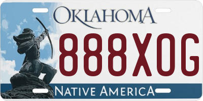 OK license plate 888XOG