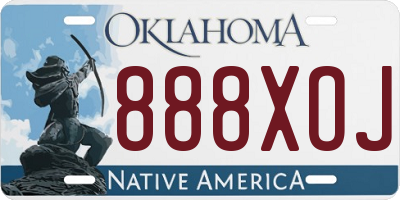OK license plate 888XOJ