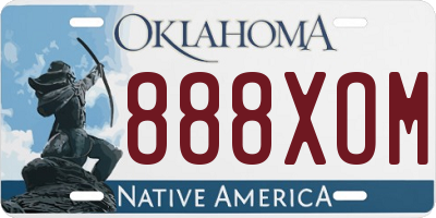OK license plate 888XOM