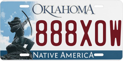 OK license plate 888XOW