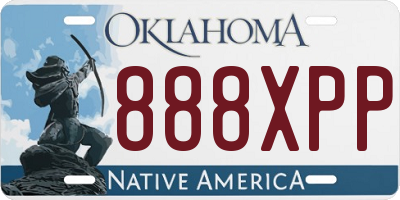 OK license plate 888XPP