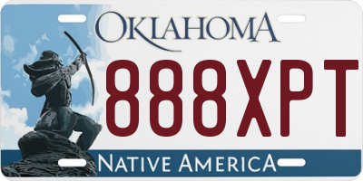 OK license plate 888XPT