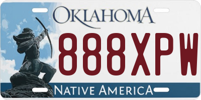 OK license plate 888XPW