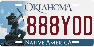 OK license plate 888YOD