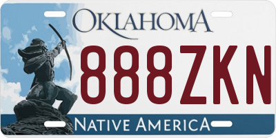 OK license plate 888ZKN