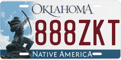 OK license plate 888ZKT