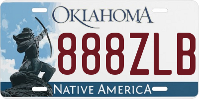 OK license plate 888ZLB