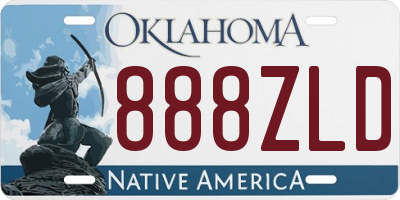OK license plate 888ZLD