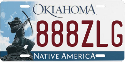 OK license plate 888ZLG