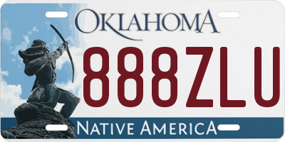 OK license plate 888ZLU