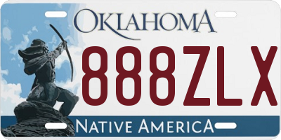 OK license plate 888ZLX