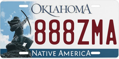 OK license plate 888ZMA