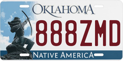 OK license plate 888ZMD