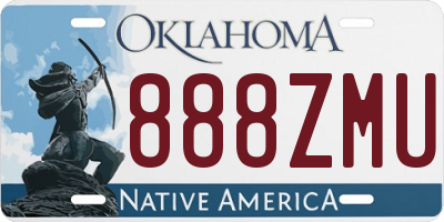 OK license plate 888ZMU