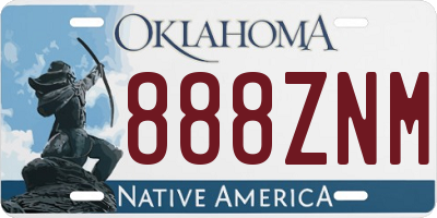 OK license plate 888ZNM