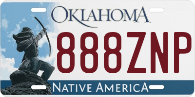 OK license plate 888ZNP