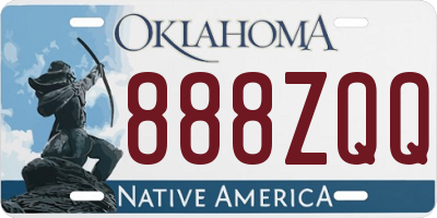OK license plate 888ZQQ