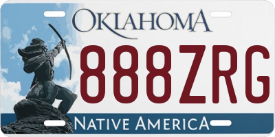 OK license plate 888ZRG