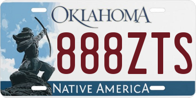 OK license plate 888ZTS